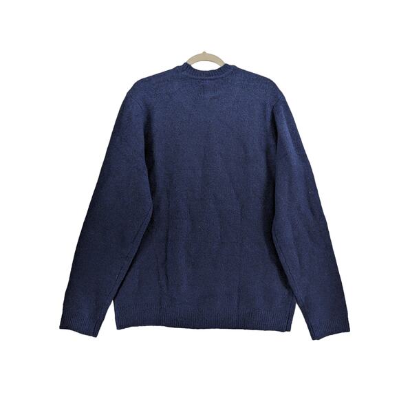 Gap Crewneck Sweater Large Blue Long Sleeve Work Staple Heavy Weight Office Mens - Picture 2 of 9